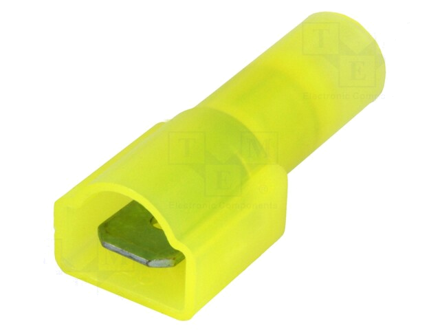 Connector: vlak; 6,35mm; 0,8mm; mannelijk; 3,3÷5mm2; klemmen; geel Connector: vlak; 6,35mm; 0,8mm; mannelijk; 3,3÷5mm2; klemmen; geel